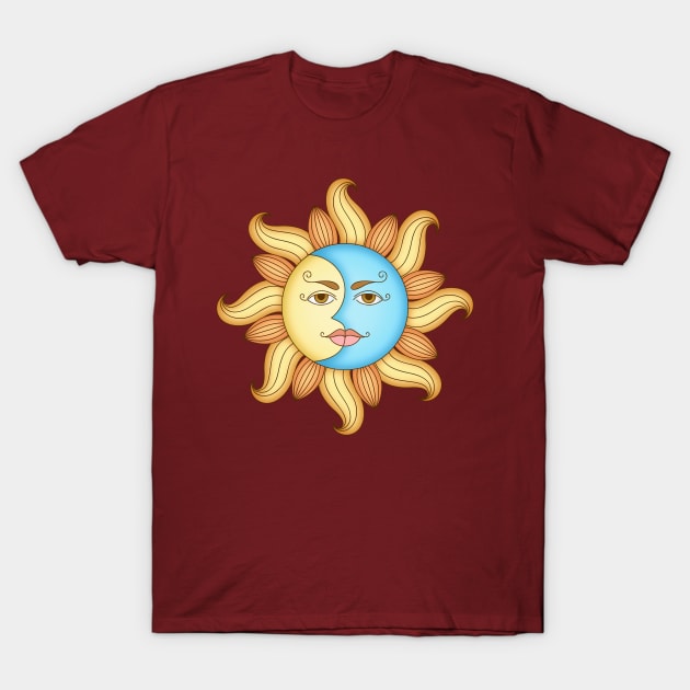 Half Moon And The Sun T-Shirt by Peter Awax